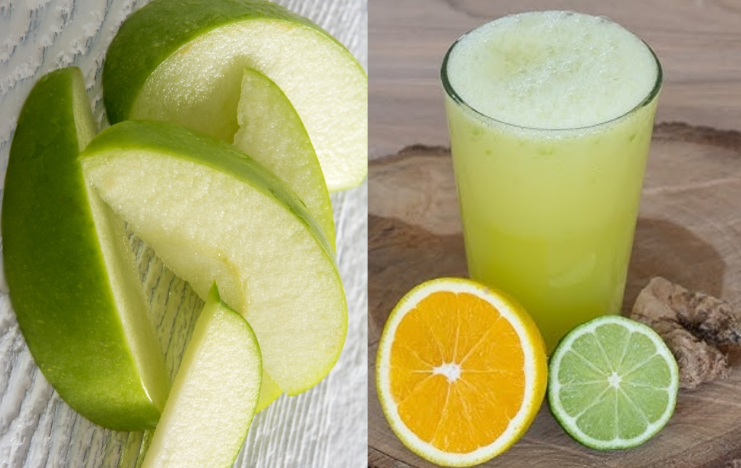 Recipe for an anti-aging drink with lemon and apple